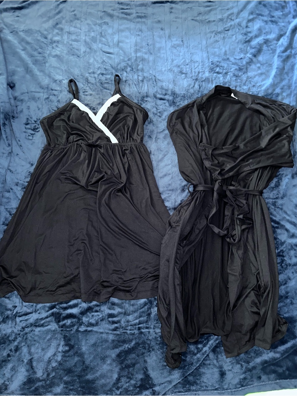 Motherhood Black Maternity dress and robe